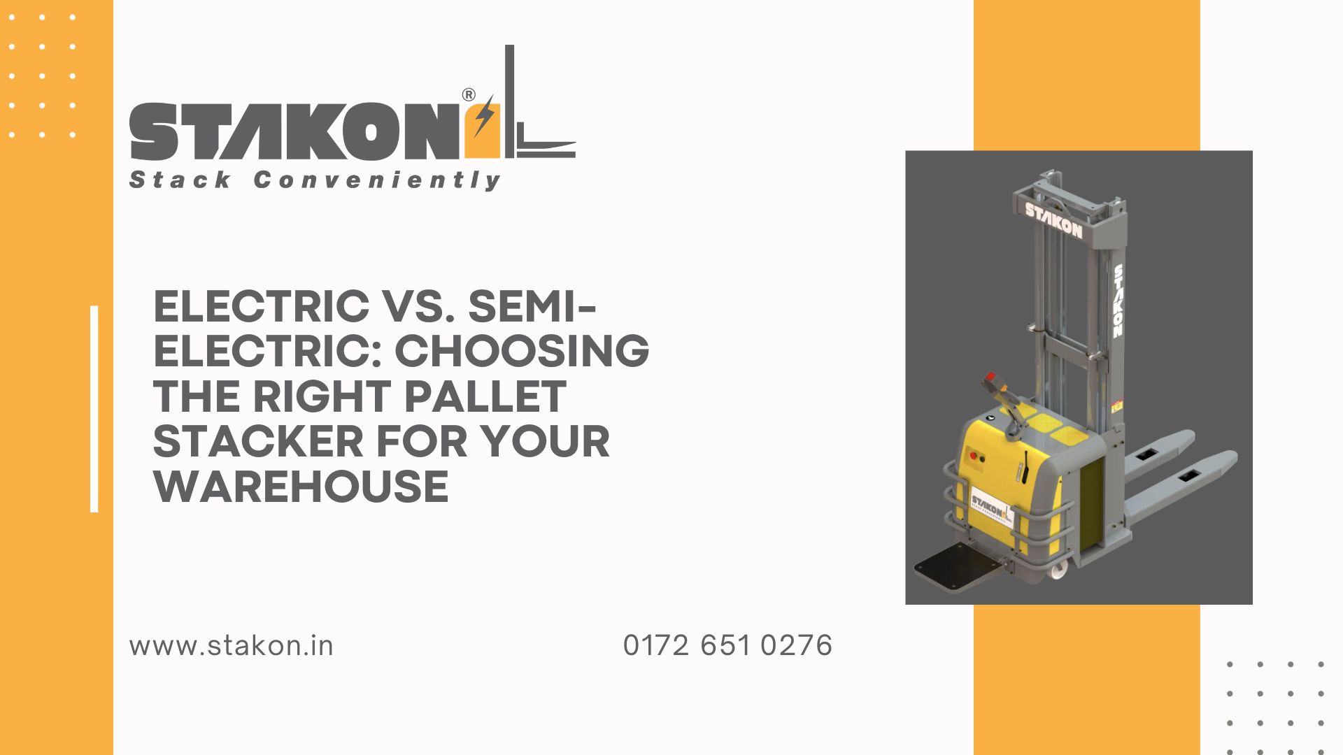 Electric vs. Semi-Electric Choosing the Right Pallet Stacker for Your Warehouse