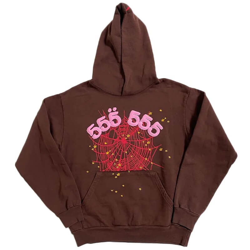 Sp5der-Angel-Number-Hoodie-Brown