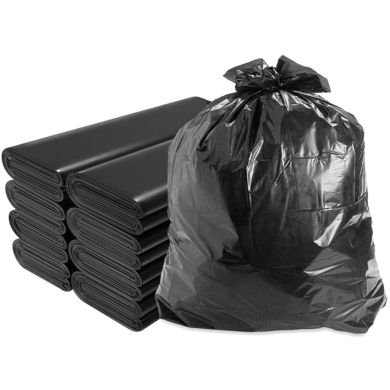 black garbage bags